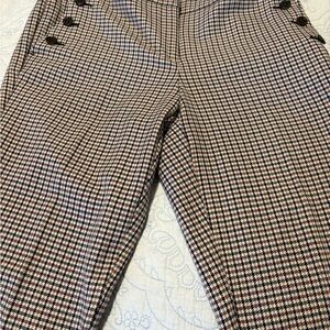 Ann Taylor Houndstooth Pants in Black, Burgundy and Cream